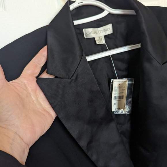 NWT VINTAGE TUXEDO JACKET !! | 8 | Black Satin Lapels | Crystal | Casual Corner - Picture 4 of 12